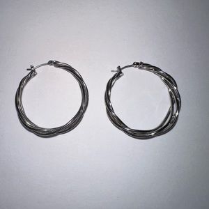 Silver Hooped Earrings